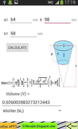 Cone Volume Calculator 2