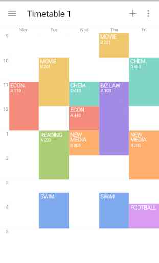 Timetable : Simple & Colorful 1