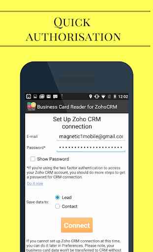 Business Card Reader for Zoho CRM 2