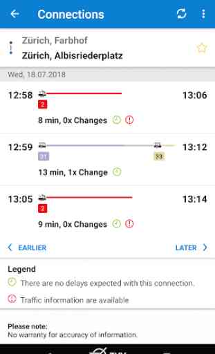 ZVV timetable app 3