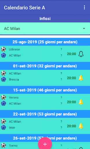 Calendario per Serie A 2
