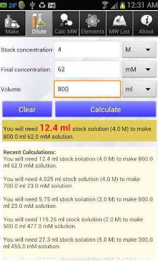 Solution Calculator Lite 2