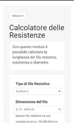 Calcolatore delle Resistenze 1