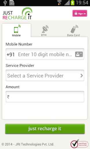 Mobile, DTH, Datacard Recharge 1