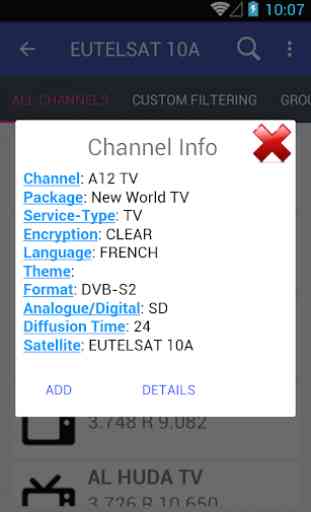 Eutelsat Frequency List 3