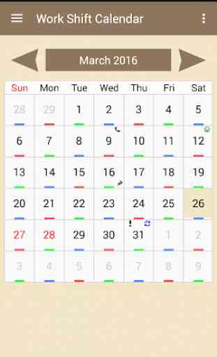 Work Shift Calendar 1