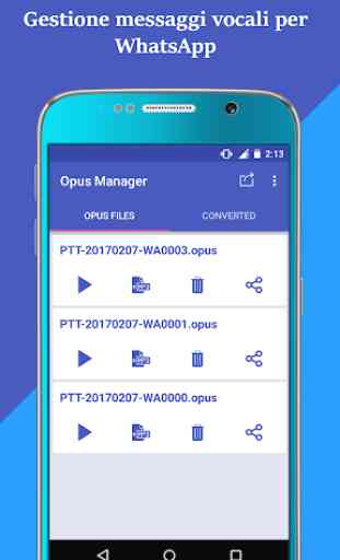 Voce e Audio Manager per WhatsApp da OPUS a MP3 1