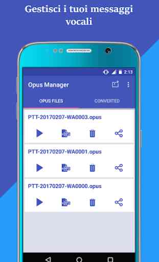 Voce e Audio Manager per WhatsApp da OPUS a MP3 3