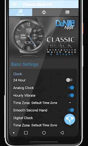 Classic Black HD WatchFace Widget & Live Wallpaper 4