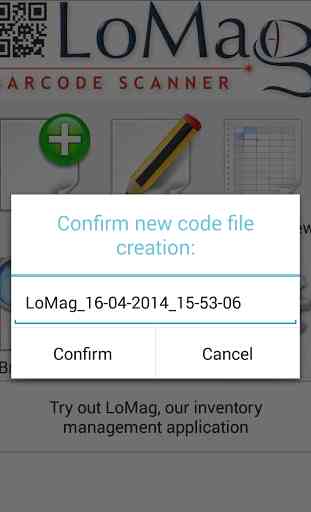 LoMag Barcode Scanner to Excel - free inventory QR 3