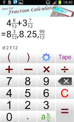 Math Tool Fraction Calculator 1