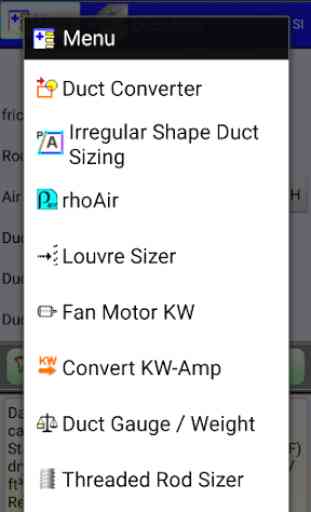 HVAC duct sizer - a Ductulator 2