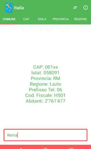 Italia - Comuni, CAP, Province 1