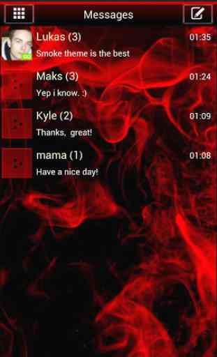 Red fumo Theme GO SMS PRO 2