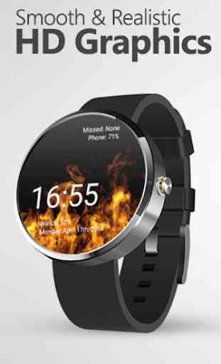 Flames Watch Face - Wear OS Smartwatch - Animated 2