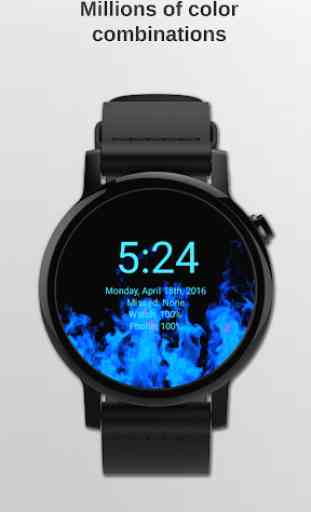 Flames Watch Face - Wear OS Smartwatch - Animated 3