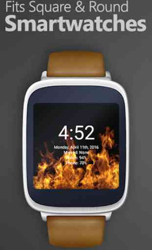 Flames Watch Face - Wear OS Smartwatch - Animated 4
