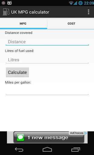 UK MPG Fuel Calculator 1