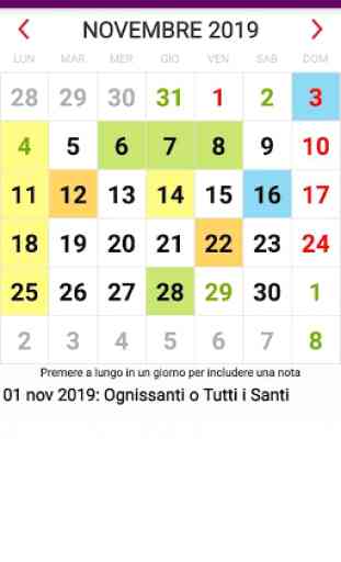 Calendario con Giorni Festivi 2020 in Italia 1