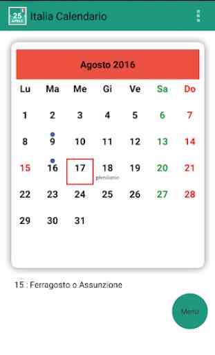 Italia Calendario 1