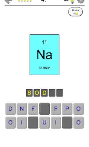Elementi chimici e la tavola periodica - Nomi-Quiz 1