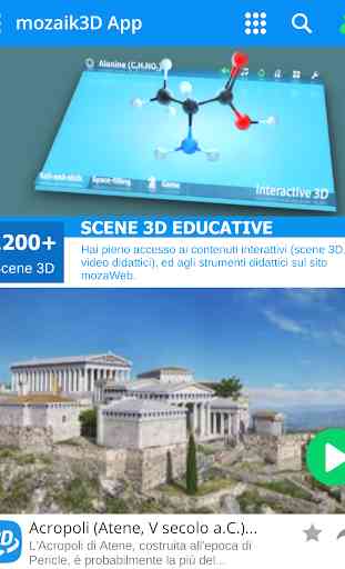 mozaik3D app - scene 3D, esercizi e giochi 1