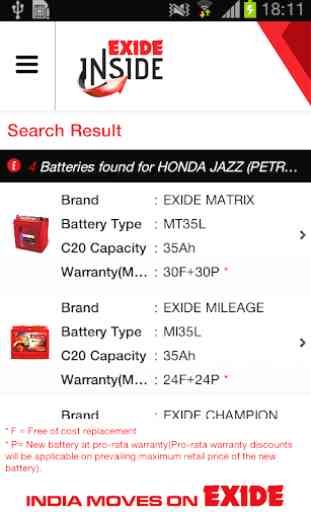Battery App - EXIDE INSIDE 4