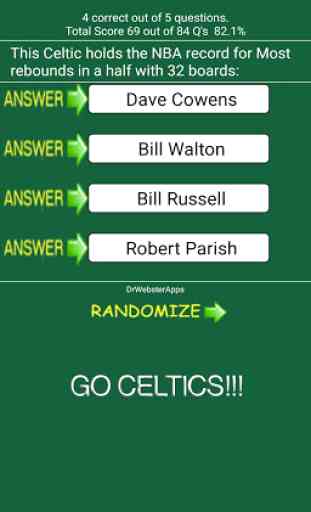 Schedule for Boston Celtics fans and Trivia Game 4