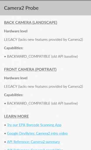 Camera2 Probe for Android 5.0+ 1