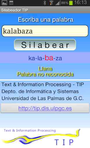Silabeador TIP. Separa sílabas en español 2