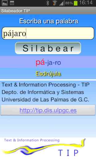 Silabeador TIP. Separa sílabas en español 3