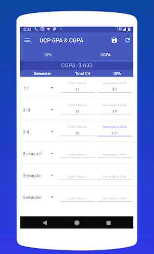 UCP GPA & CGPA Calculator 3