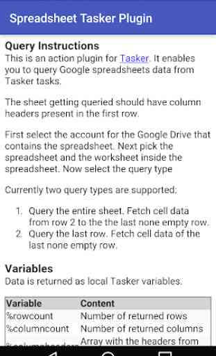 Spreadsheet Tasker Plugin 4
