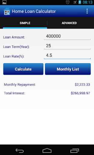Home loan calculation 1