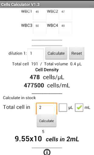 Cells Calculator 2