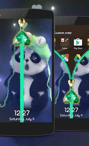 Panda Zipper Lock Screen 4