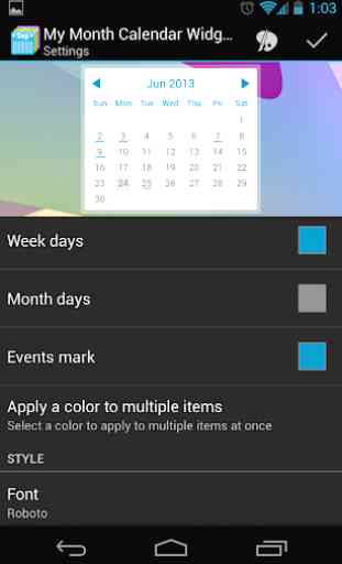 My Month Calendar Widget 3