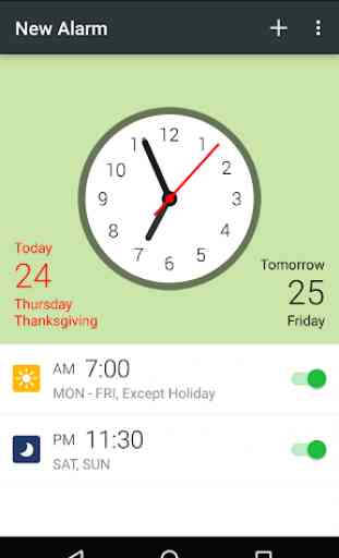 New Alarm: Clock with Holidays 1