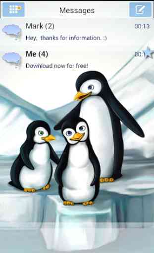 Pinguini Theme GO SMS Pro 1