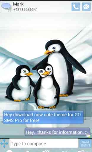Pinguini Theme GO SMS Pro 2