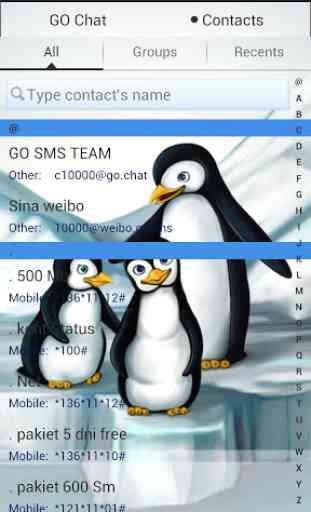Pinguini Theme GO SMS Pro 3