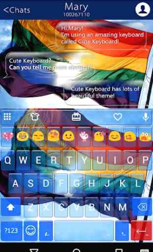 Rainbow Flag Emoji Keyboard theme for Gay pride 1