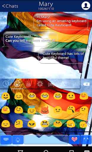 Rainbow Flag Emoji Keyboard theme for Gay pride 2