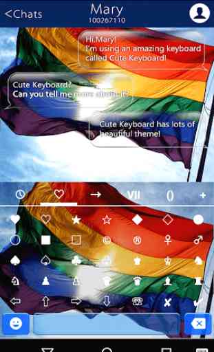 Rainbow Flag Emoji Keyboard theme for Gay pride 3