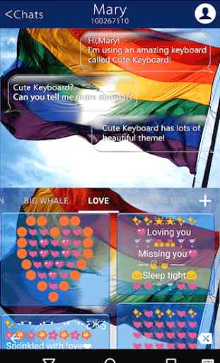 Rainbow Flag Emoji Keyboard theme for Gay pride 4