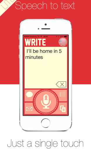 Write Lite - Un discorso tocco al testo dettatura, riconoscimento vocale, con messaggio di posta elettronica e promemoria sms diretto. 1