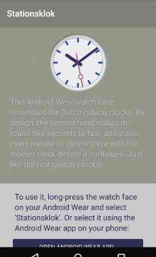 Stationsklok voor Android Wear 2