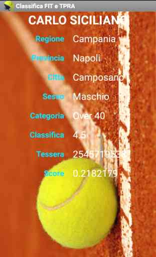 Tennis - Classifica FIT e TPRA 3
