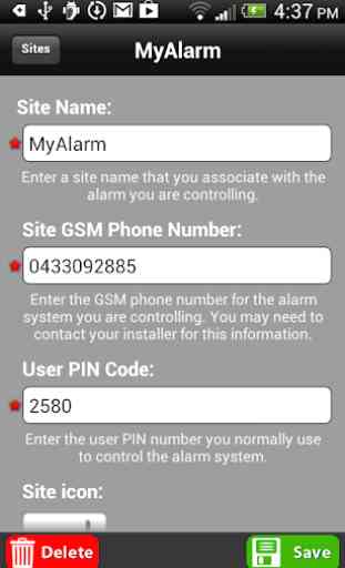 MyAlarm SMS Control 2