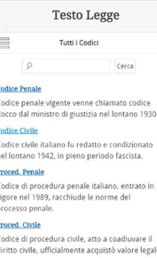 Testo Legge: Codici Italiani 1